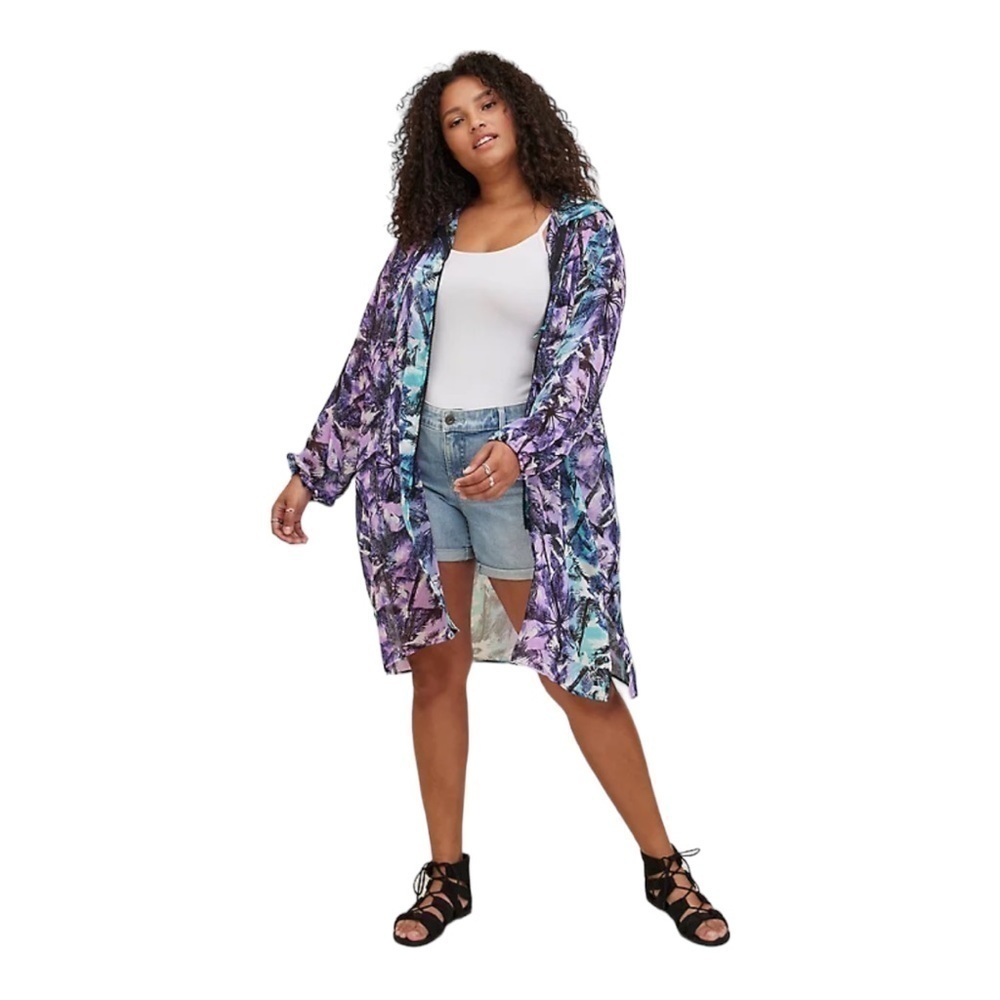 TORRID CHIFFON MIDI SHEER JACKET- SIZE 1